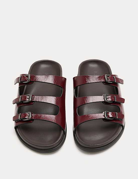 Triple Buckle Footbed Sandals
