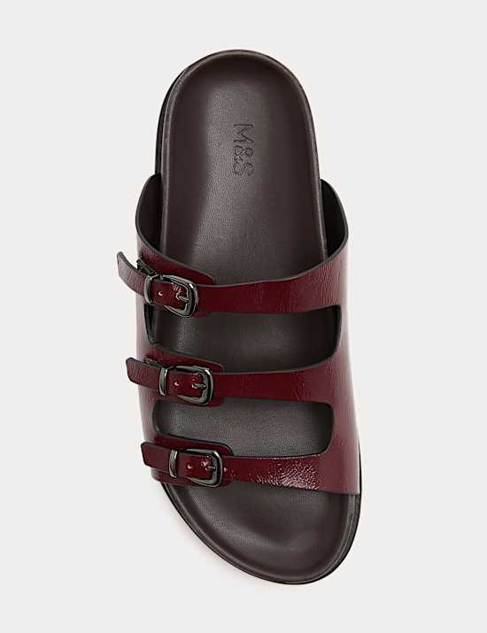 Triple Buckle Footbed Sandals