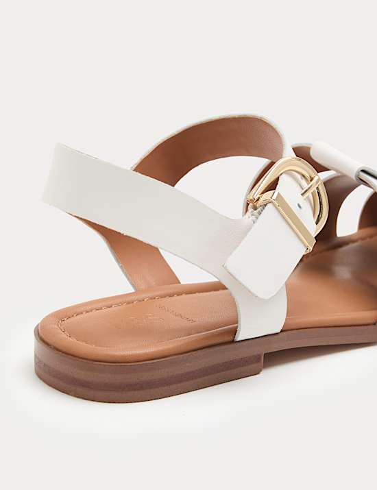 Leather Buckle Flat Fisherman Sandals