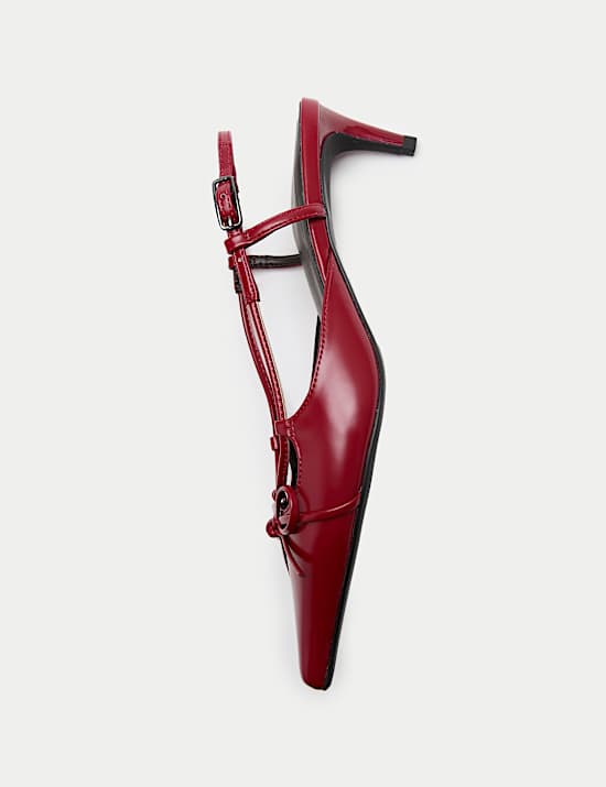 Chaussures &agrave; bride arri&egrave;re, petits talons, bout pointu et n&oelig;ud