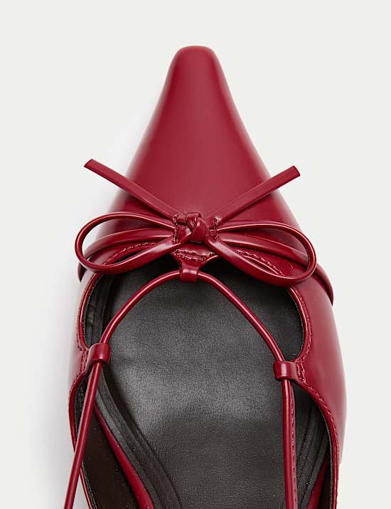 Chaussures &agrave; bride arri&egrave;re, petits talons, bout pointu et n&oelig;ud