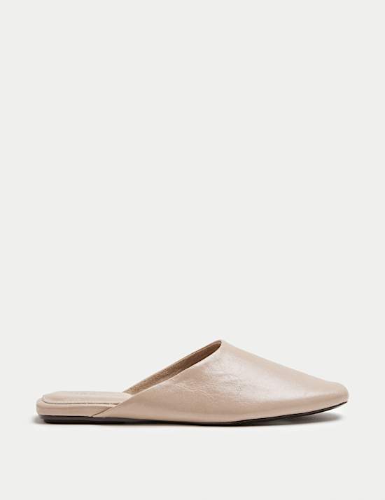 Slip On Flat Square Toe Mules
