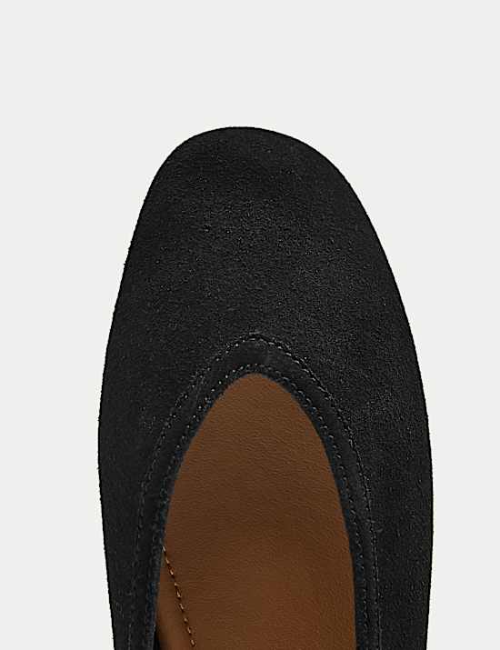 Suede Flat Round Toe Ballet Pumps