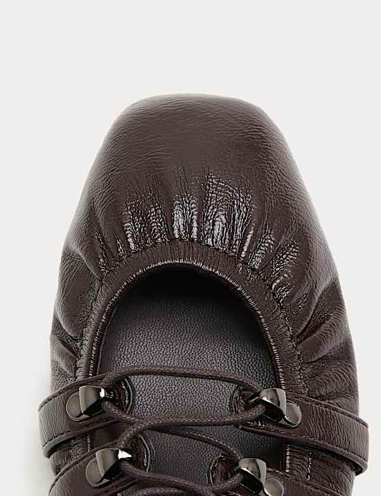 Lace Up Flat Ballet Pumps