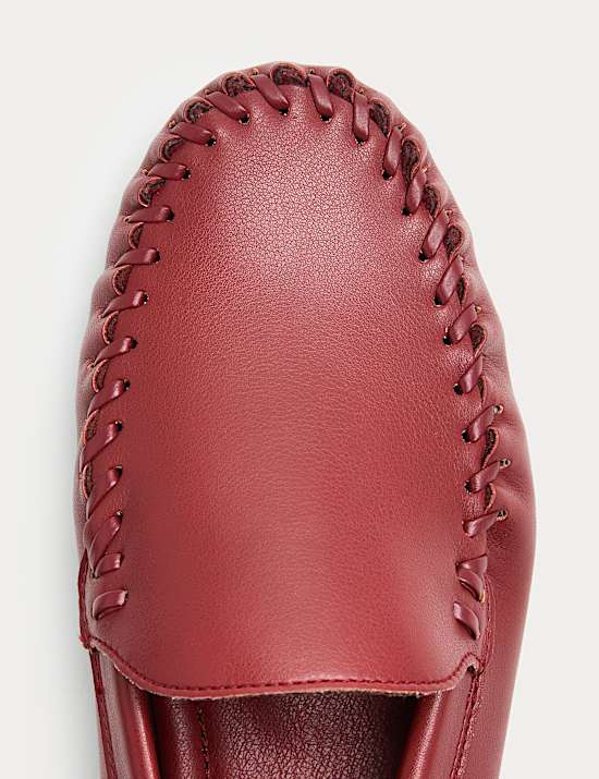 Whip Stitch Detail Slip On Loafers