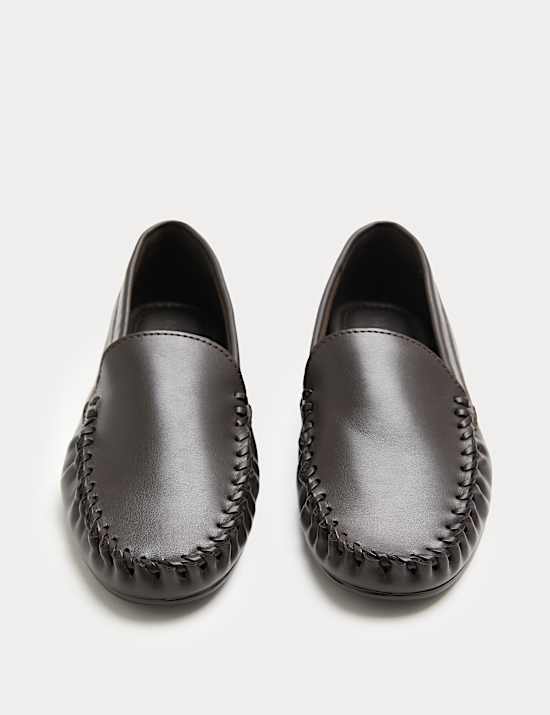 Whip Stitch Detail Slip On Loafers