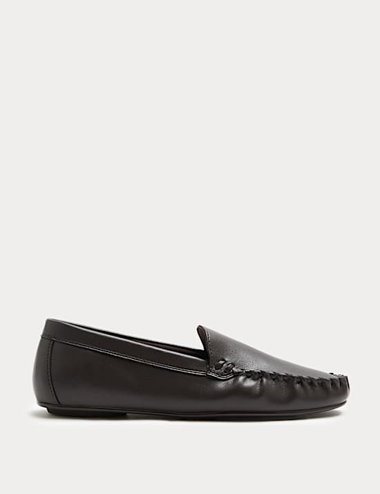 Whip Stitch Detail Slip On Loafers
