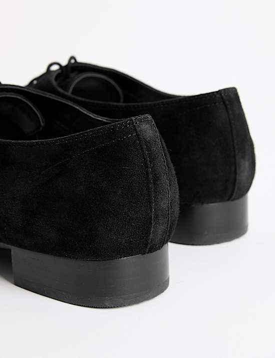 Suede Lace Up Block Heel Shoes