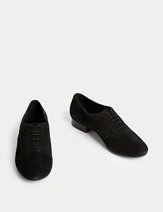 Suede Lace Up Block Heel Shoes