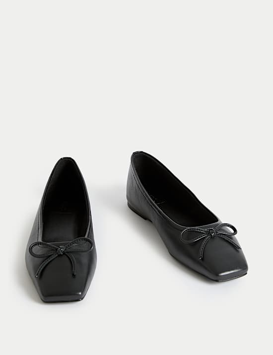 Leather Slip On Flat Ballet Pumps