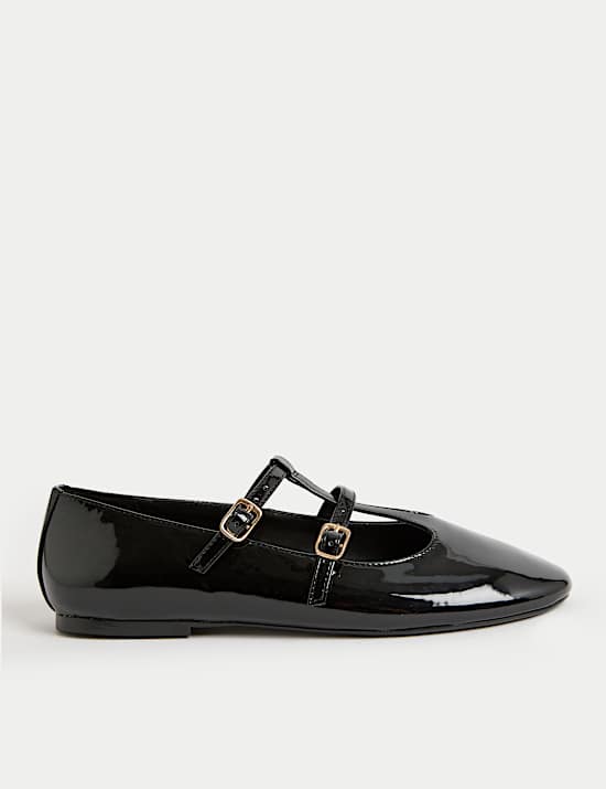 Patent Strappy Flat Mary Jane Ballet Pumps