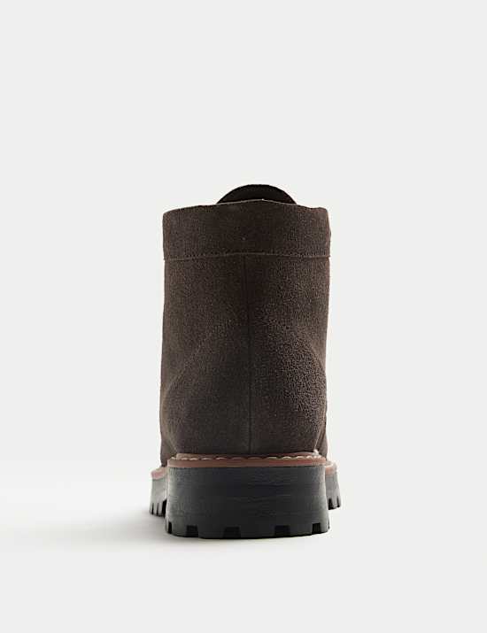 Suede Chunky Block Heel Ankle Boots