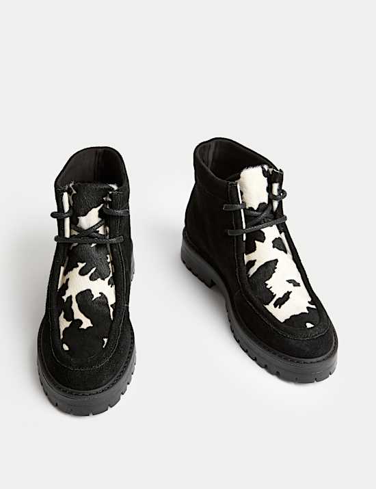 Suede Block Heel Ankle Boots