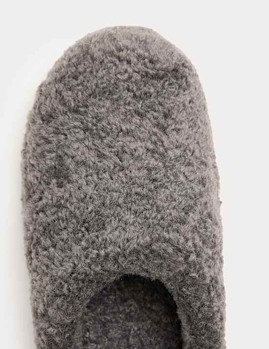 Borg Back Tab Mule Slippers