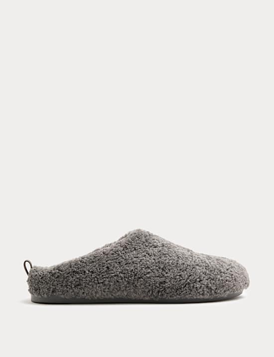 Borg Back Tab Mule Slippers