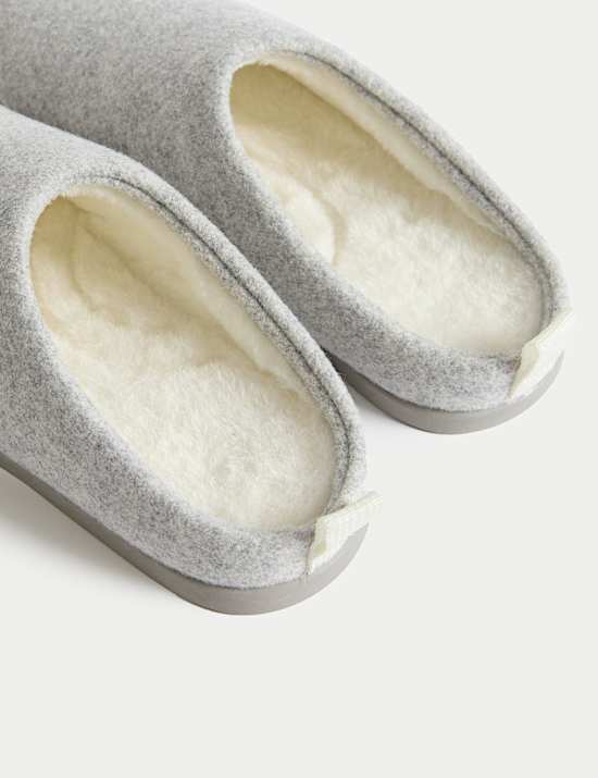 Felt Back Tab Mule Slippers