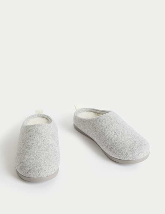 Felt Back Tab Mule Slippers