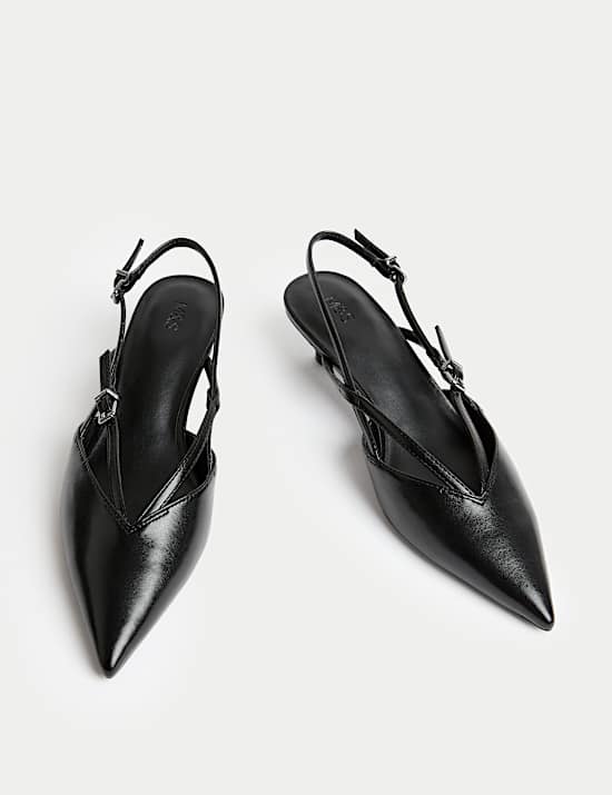 Strappy Kitten Heel Court Shoes