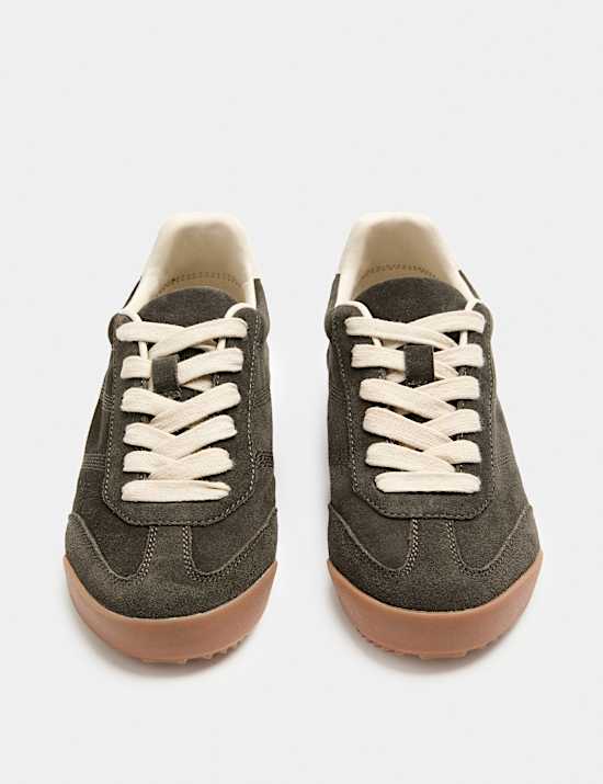 Suede Slim Lace Up Trainers