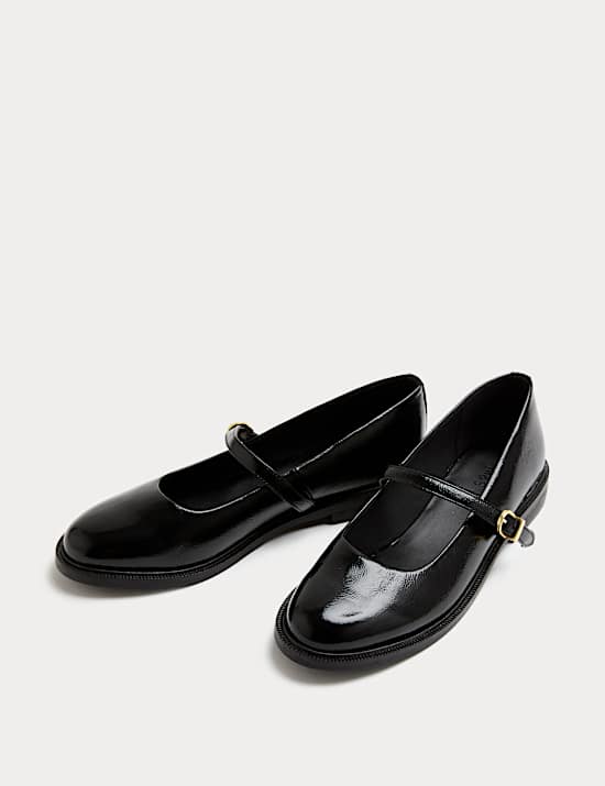 Leather Patent Flat Mary Jane Ballet Pump