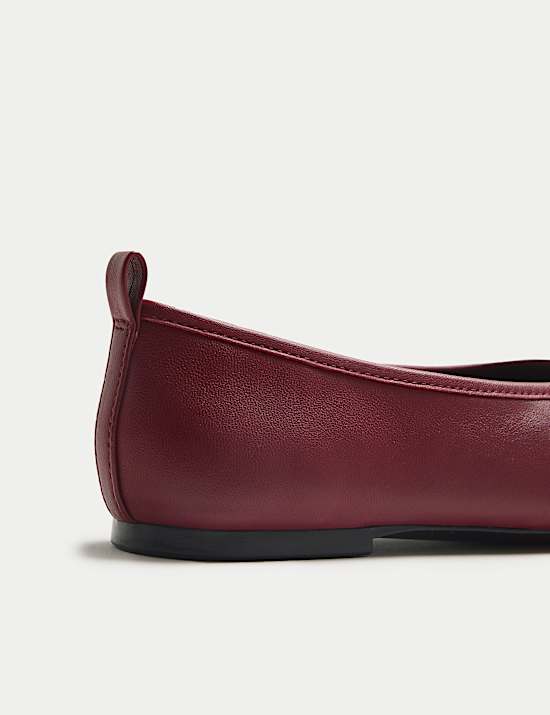 Leather Slip On Flat Ballet Pumps