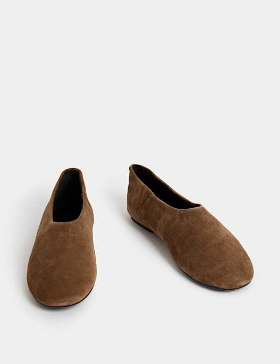 Suede Flat Ballet Pumps