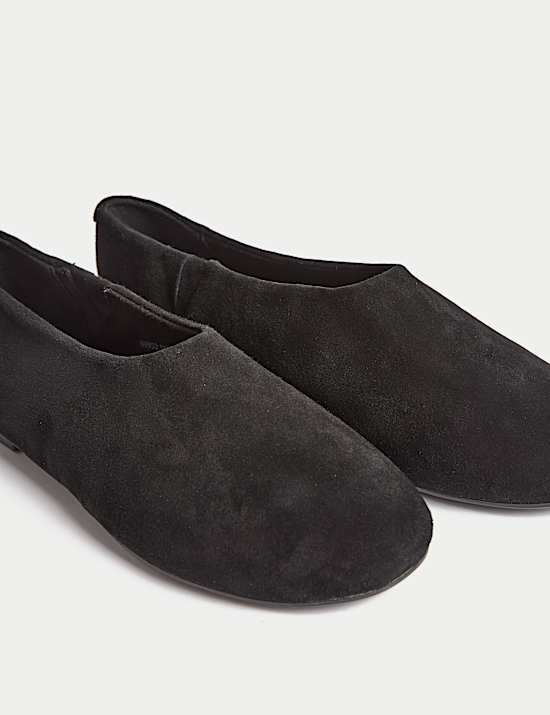 Suede Flat Ballet Pumps