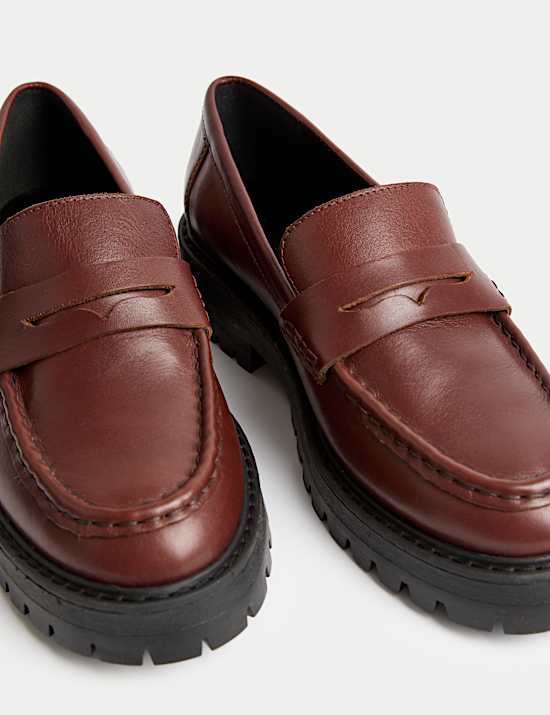 Leather Chunky Loafers