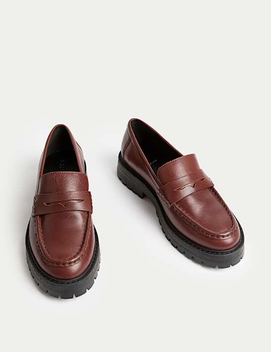 Leather Chunky Loafers