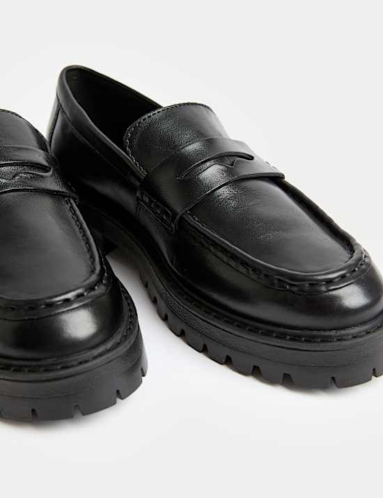 Leather Chunky Loafers