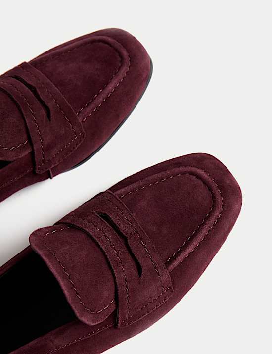 Suede Slip On Flat Loafers