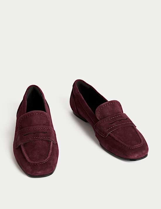 Suede Slip On Flat Loafers