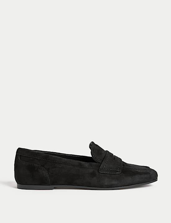 Suede Slip On Flat Loafers