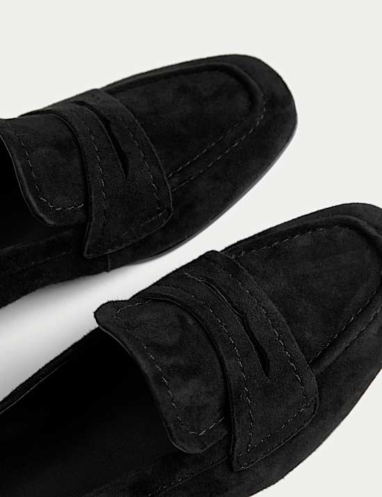 Suede Slip On Flat Loafers