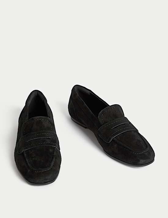 Suede Slip On Flat Loafers
