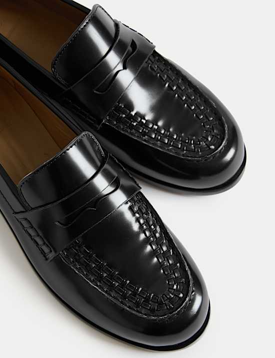 Leather Slip On Flat Loafers
