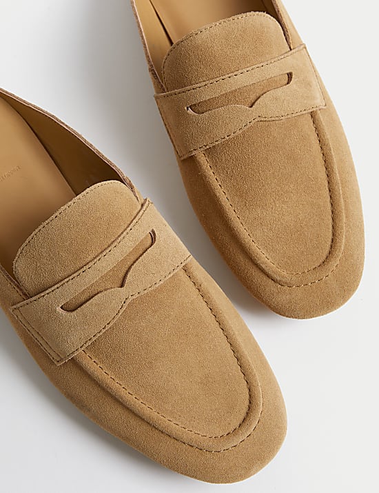 Suede Slip On Flat Mules