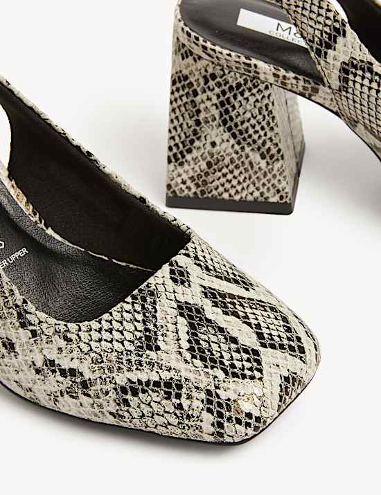 Zapatos de ancho especial de piel sin tal&oacute;n de serpiente
