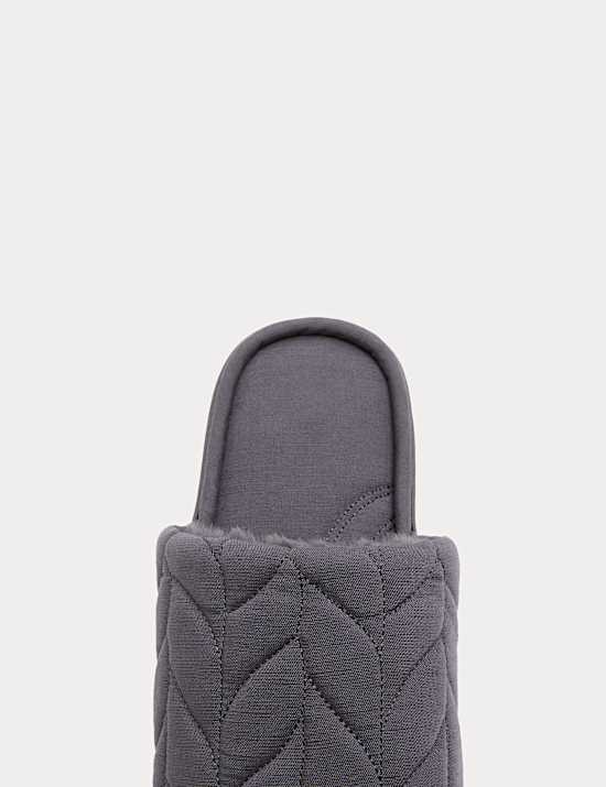 Quilted Mule Slippers with Secret Support