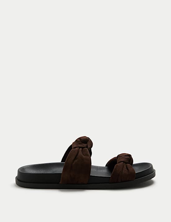 Suede Knot Footbed Sandals