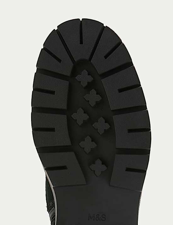 Suede Borg Lined Block Heel Winter Boots