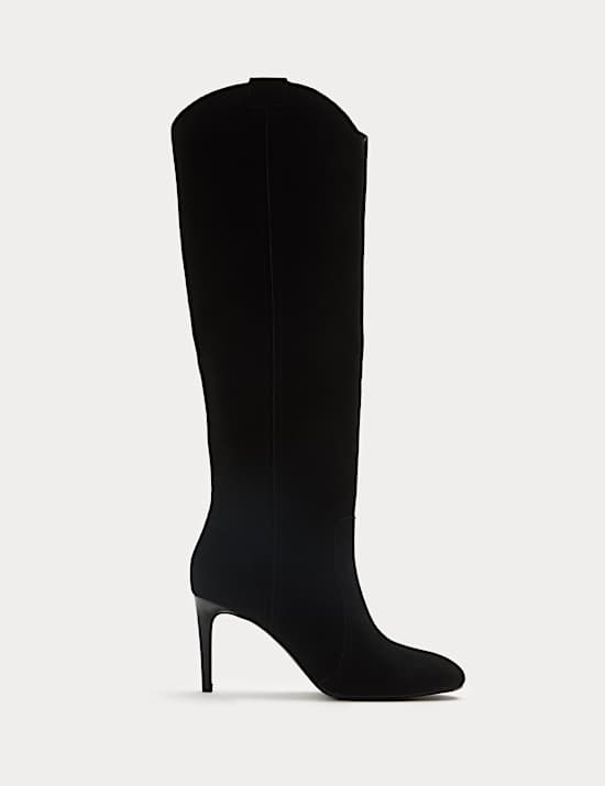 Suede Stiletto Heel Knee High Boots