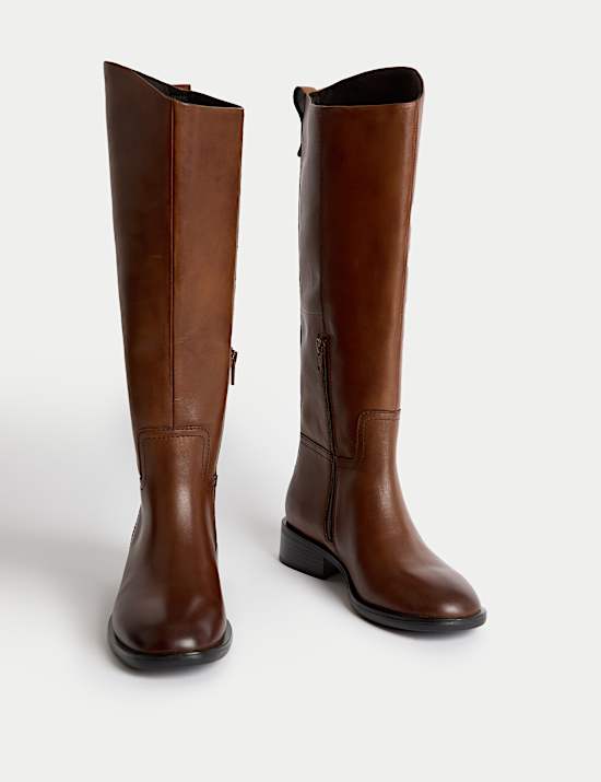 Leather Riding Knee High Boots