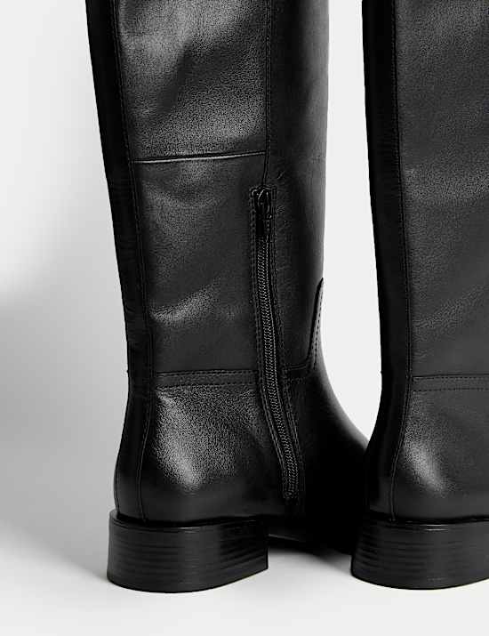 Leather Riding Knee High Boots