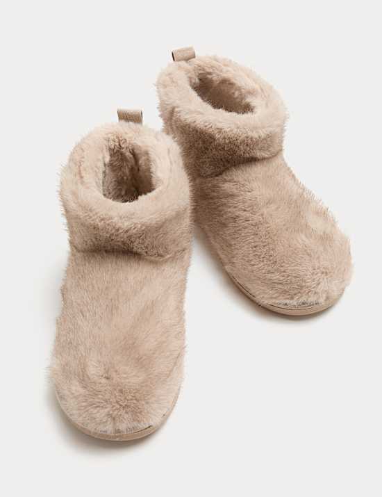Faux Fur Slipper Boots