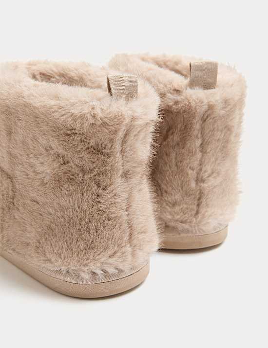 Faux Fur Slipper Boots