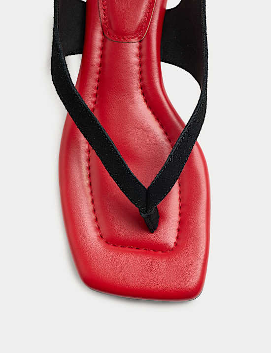 Sandales en daim &agrave; petits talons et bride &agrave; la cheville