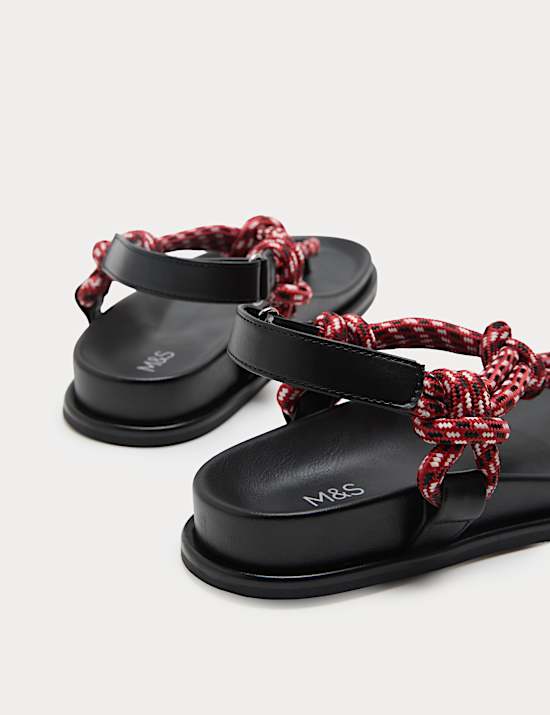Strappy Footbed Rope Detail Sandals