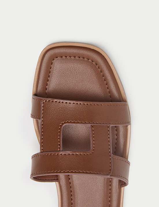 Leather Flat Mule Sandals