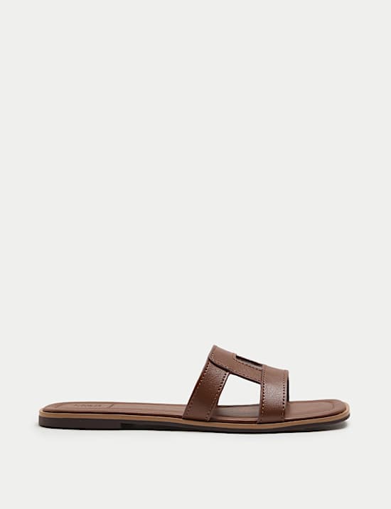 Leather Flat Mule Sandals